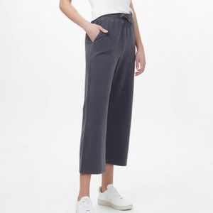 tentree french terry cropped wide leg sweatpant 🐦 perioscope grey